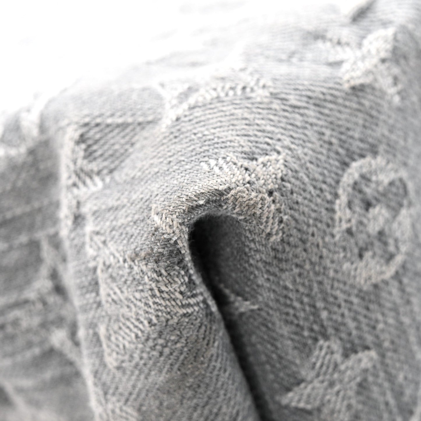 Monogram Denim CarryAll MM Washed Grey