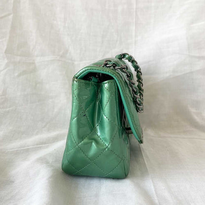 Chanel Green Leather Timeless Square Mini Flap Bag
