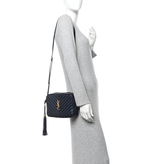 Calfskin Matelasse Monogram Lou Camera Bag Navy