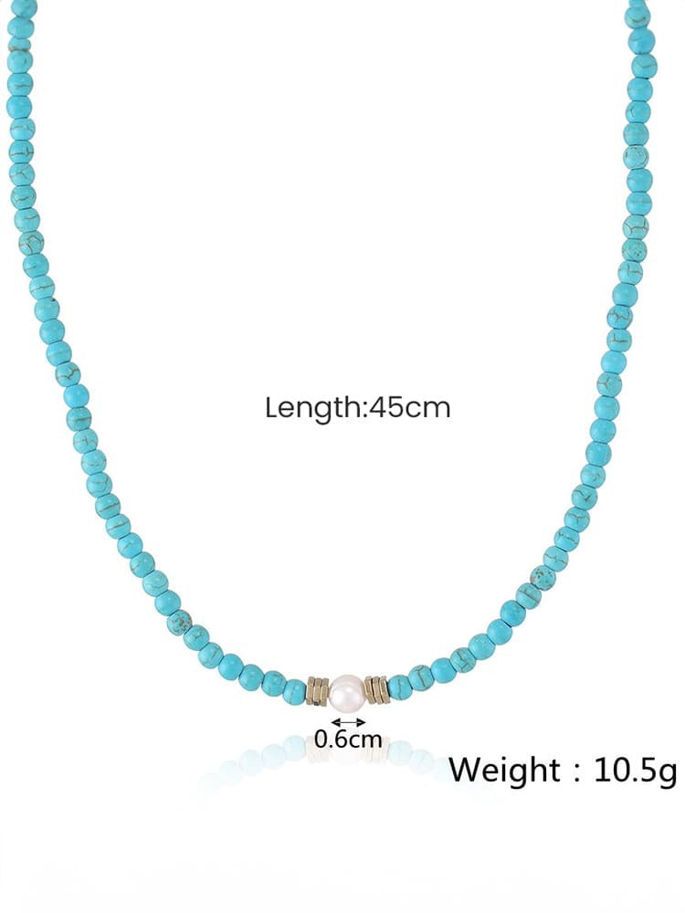 Collar de turquesa y perla 
