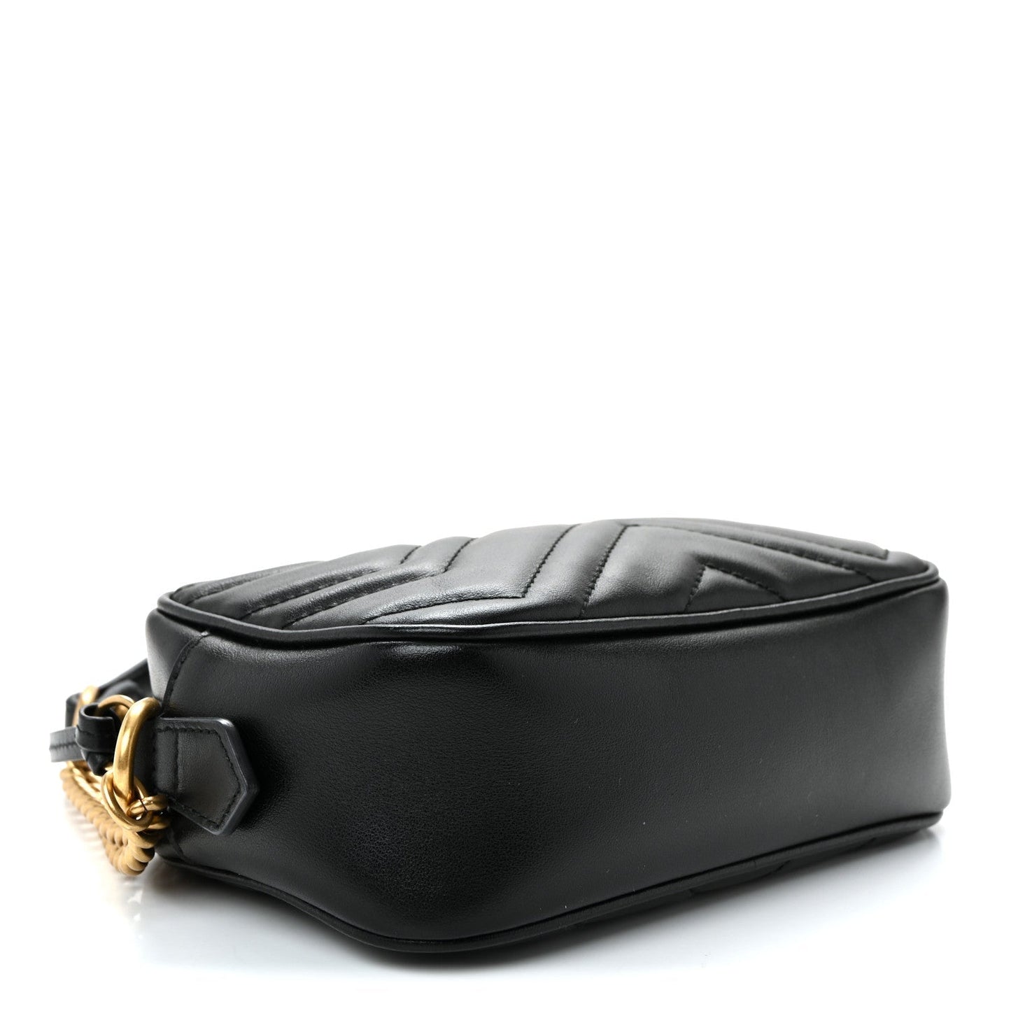 Calfskin Matelasse Mini GG Marmont Chain Shoulder Bag Black