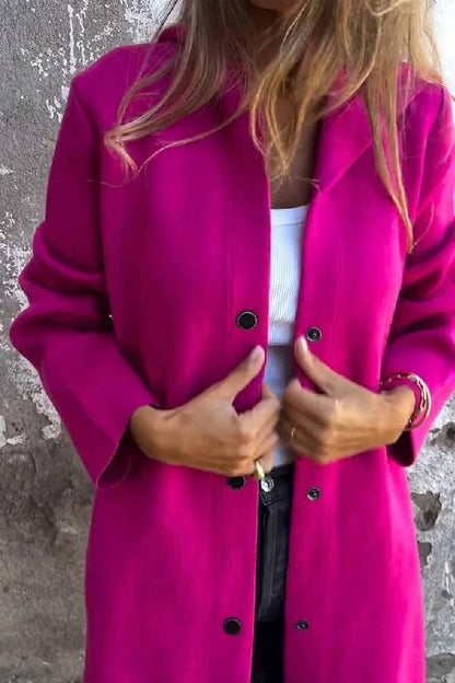 Abrigo casual de color liso para mujer