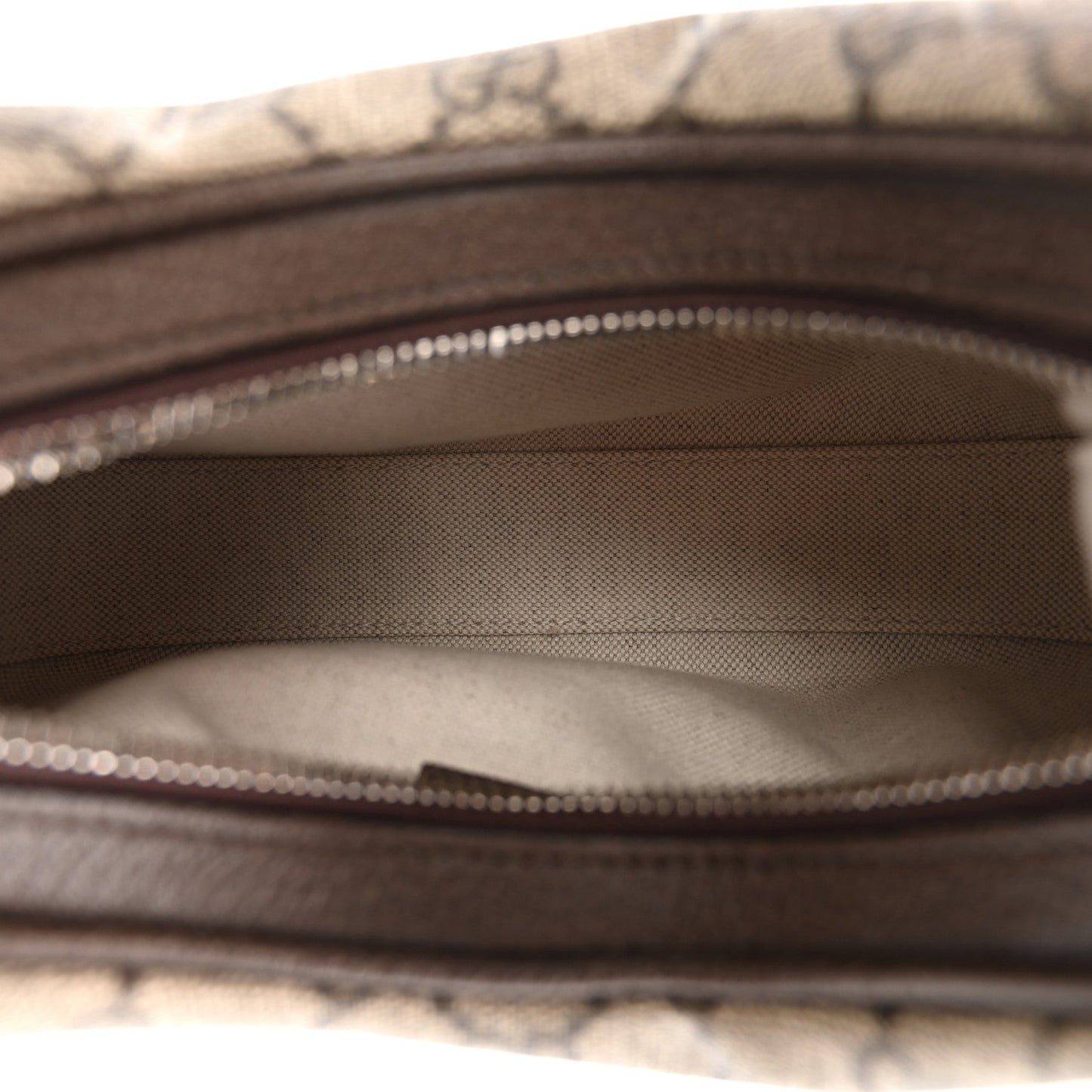 GG Supreme Monogram Textured Calfskin Web Small Attache Shoulder Bag Beige Ebony New Acero