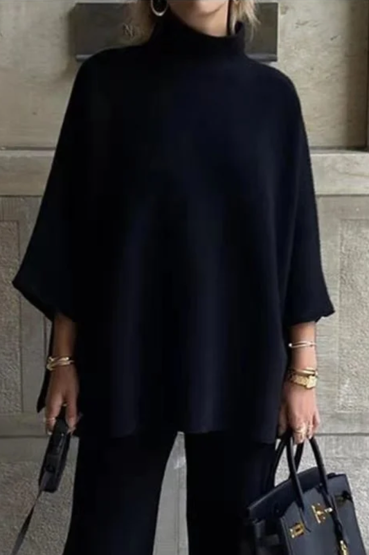 Conjunto informal de punto de color liso