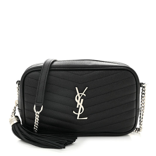 Grain De Poudre Matelasse Monogram Mini Lou Camera Bag Black
