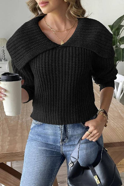 Suéter con solapa y diseño de nueva tendencia de moda 
