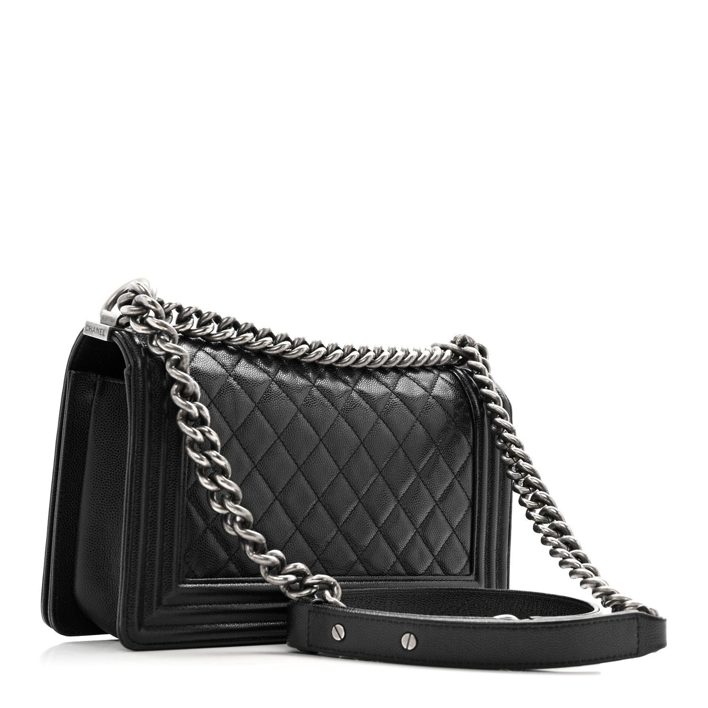 Caviar Quilted Medium Boy Flap Black