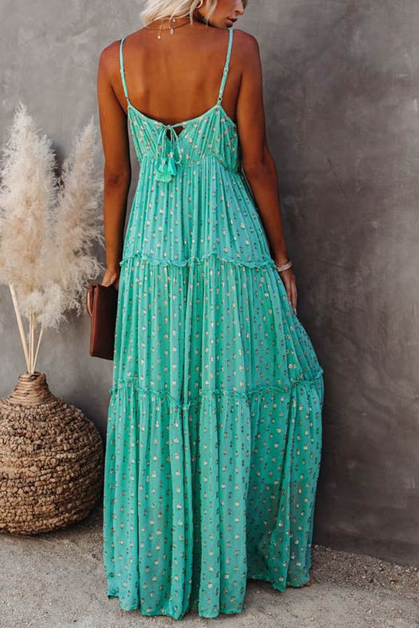 Vestido largo escalonado ajustable