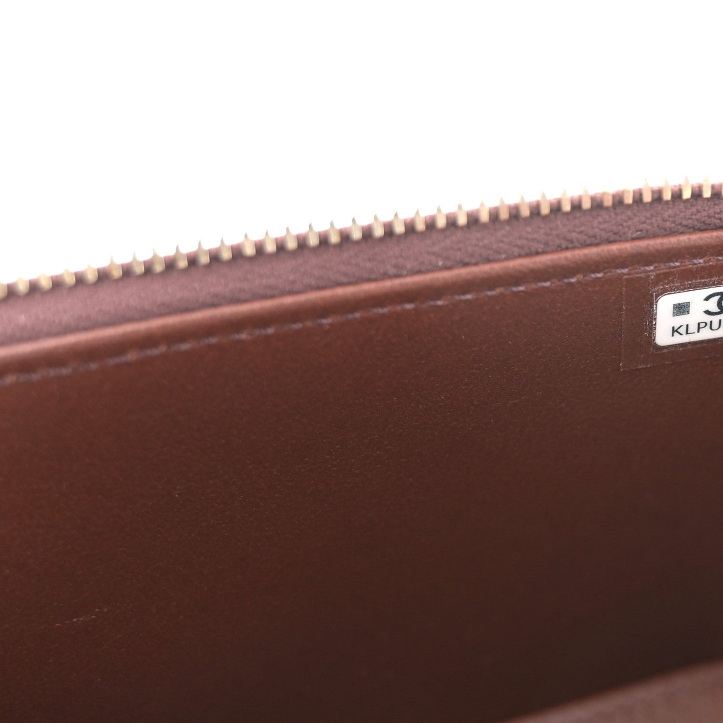 Lambskin Quilted Small Top Handle Vanity Case With Chain Dark Brown