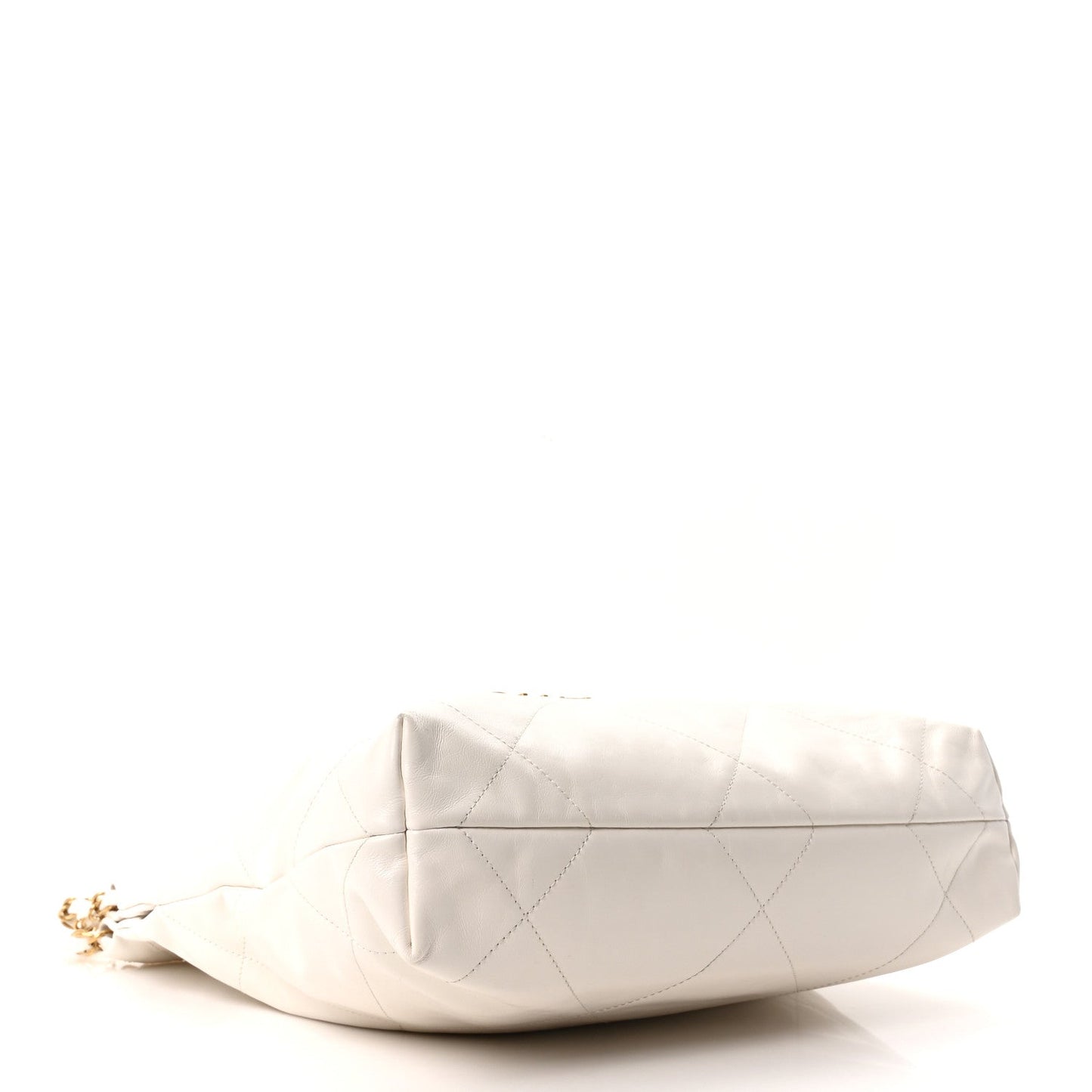 Shiny Calfskin Quilted Small Chanel 22 White