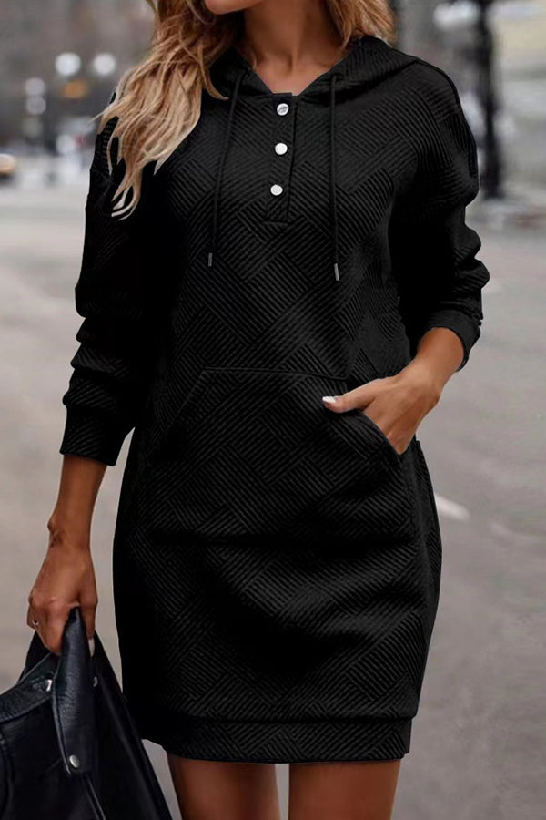 Sudadera con capucha de longitud media a cuadros para mujer, estilo casual, muy vendida.