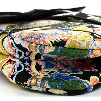 Canvas Embroidered Zodiac Fantastico Saddle Bag Black Multicolor