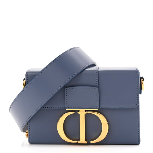 Box Calfskin 30 Montaigne Box Bag Blue