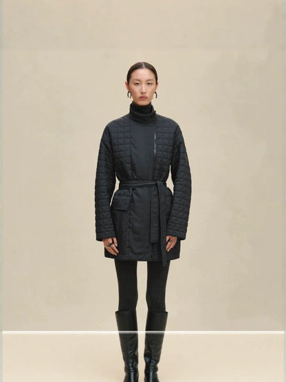 HM 25 Long Coat Blue Black Polyester 264290