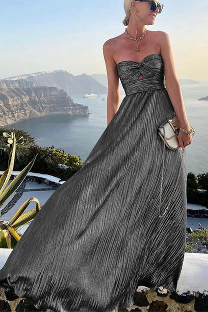 Vestido de fiesta largo con hombros descubiertos Shimmer Please