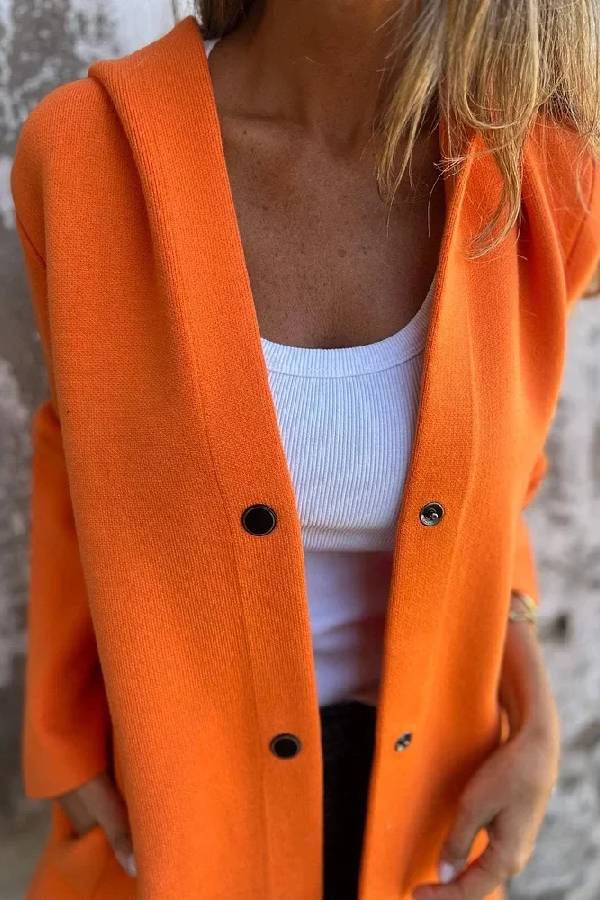 Abrigo casual de color liso para mujer