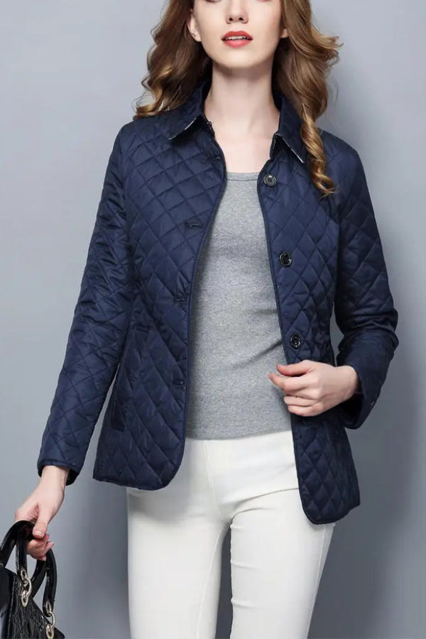 Chaqueta ajustada de mezcla de algodón para mujer para otoño e invierno