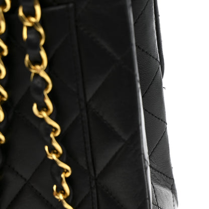 Lambskin Quilted Medium Double Flap Black