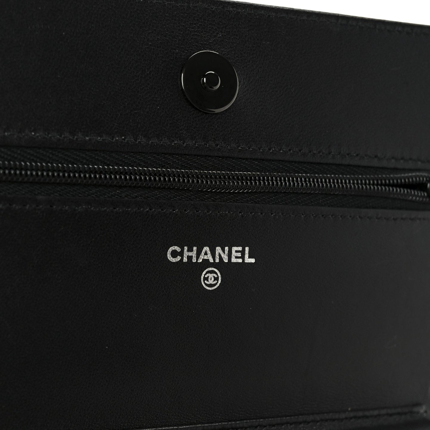 Lambskin Quilted Wallet On Chain WOC So Black