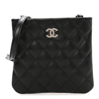 Lambskin Quilted Uniform Crossbody Bag Black