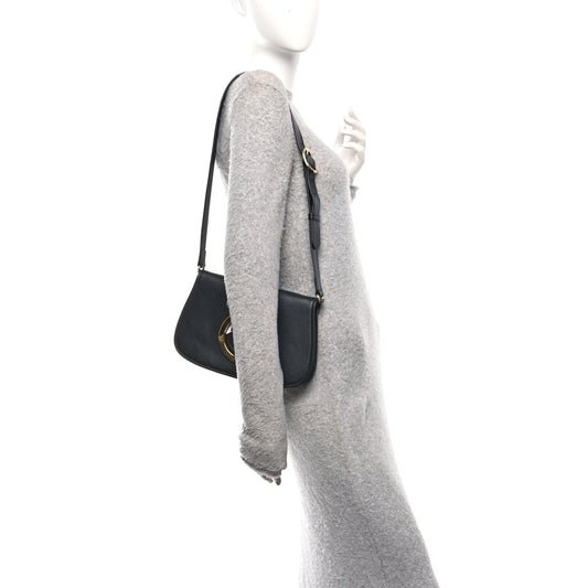 Roxy Calfskin Blondie Chain Shoulder Flap Bag Black