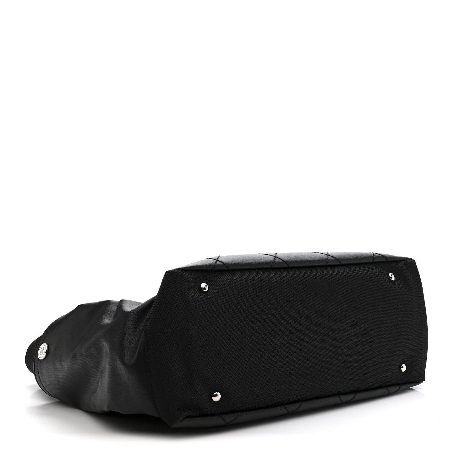 Coated Canvas Quilted Large Paris Biarritz Tote Black