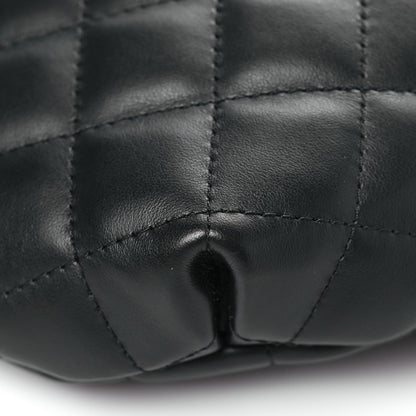 Calfskin Quilted Waist Belt Bag Black