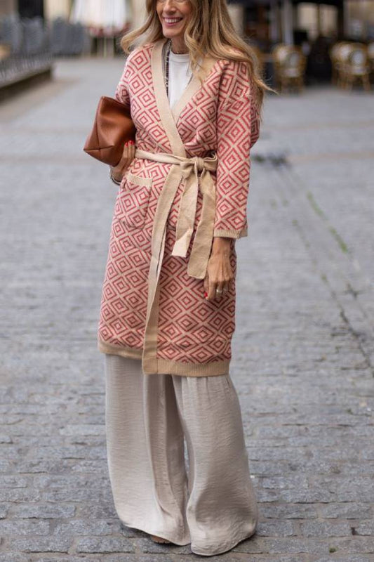 Abrigo kimono largo bicolor