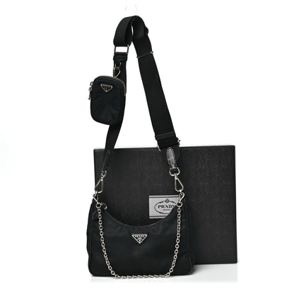 Re-Nylon Saffiano Re-Edition 2005 Shoulder Bag Black