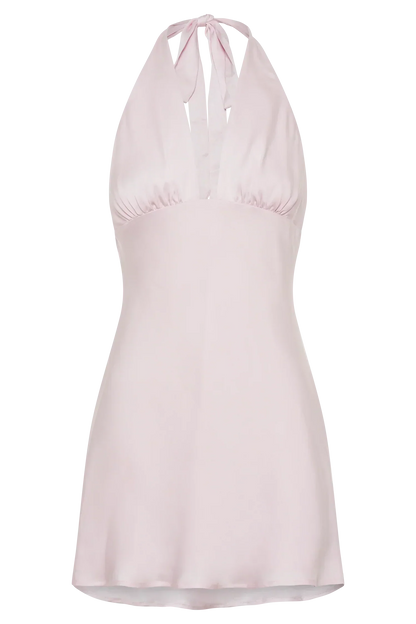 Aimee Halter Mini Dress - Fairy Floss Pink