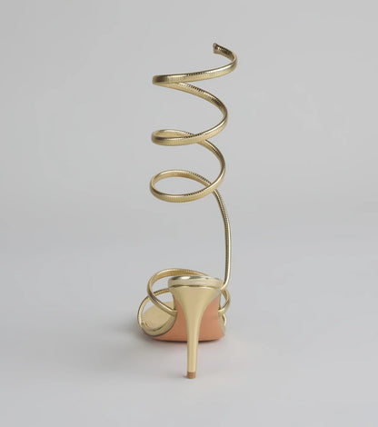 Golden Hour Spiral Stiletto Heels