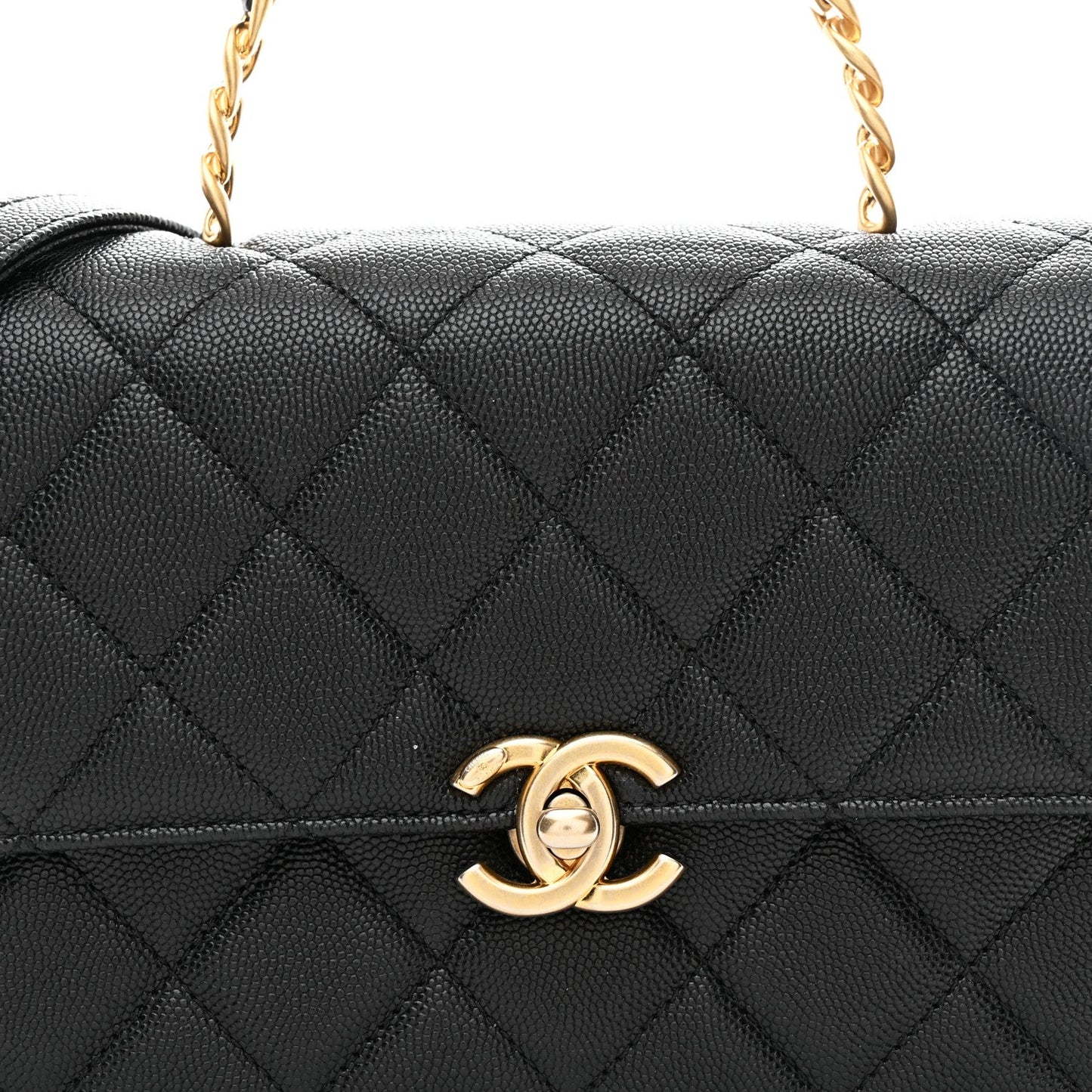 Caviar Quilted Medium Carry Me Top Handle Flap Black