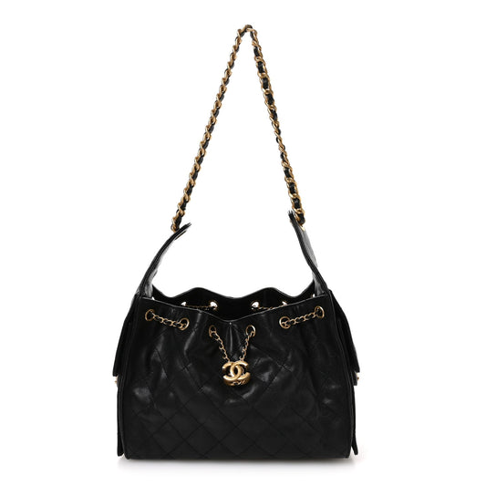 Caviar Quilted Small Chanel 25 Handbag Black