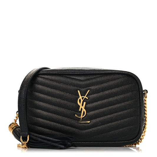 Grain De Poudre Matelasse Monogram Mini Lou Camera Bag Black