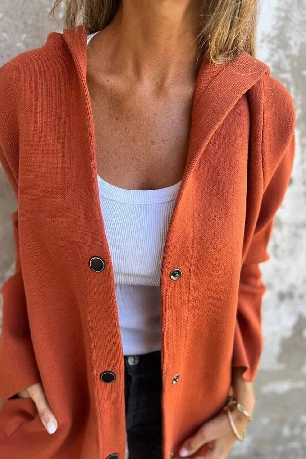 Abrigo casual de color liso para mujer