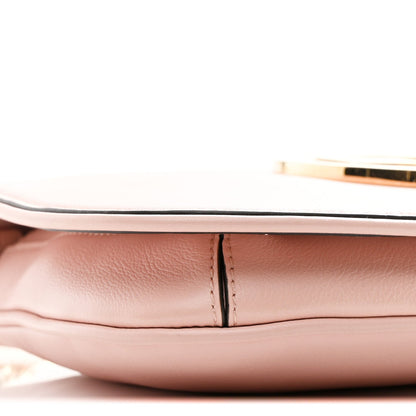 Roxy Calfskin Blondie Chain Shoulder Flap Bag Powder Pink