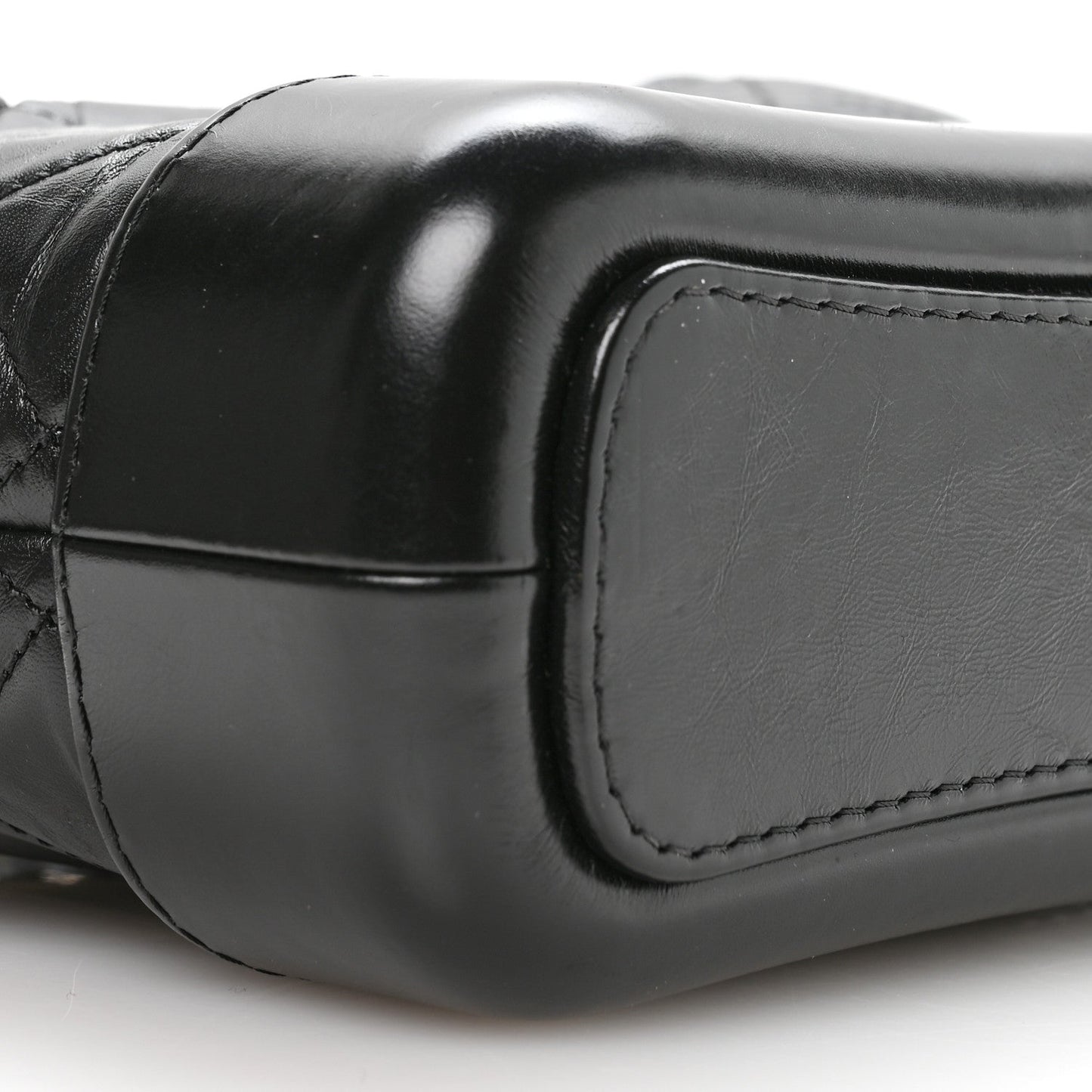 Aged Calfskin Quilted Small Gabrielle Logo Hobo Black