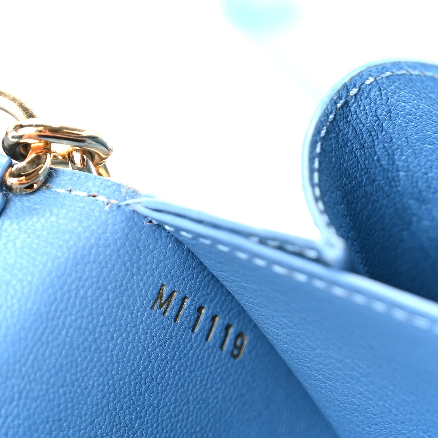 Crocodile Twist Chain Wallet Bleuet