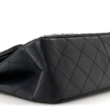 Aged Calfskin Quilted 2.55 Reissue 227 Flap Dark Blue