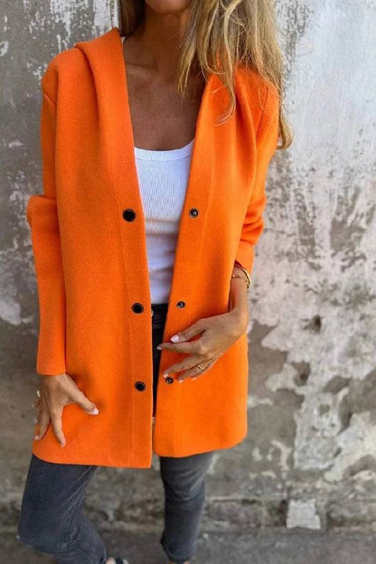 Abrigo casual de color liso para mujer