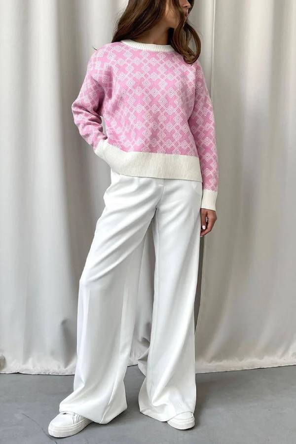 Suéter jacquard chic y de tendencia 