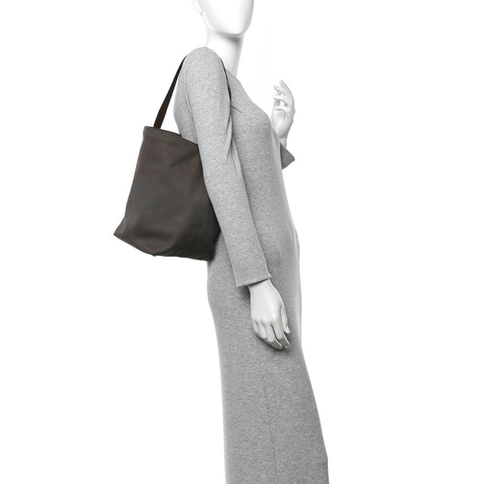 Canvas Calfskin Medium N/S Park Tote Taupe