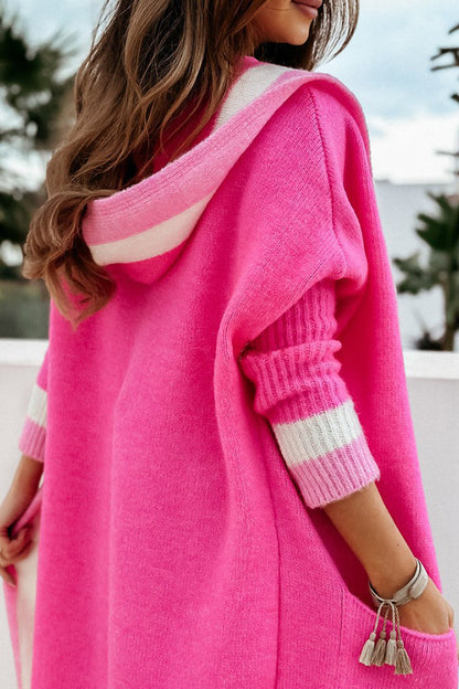 Chaqueta tipo cárdigan largo con capucha para otoño e invierno, informal, combinable con todo.