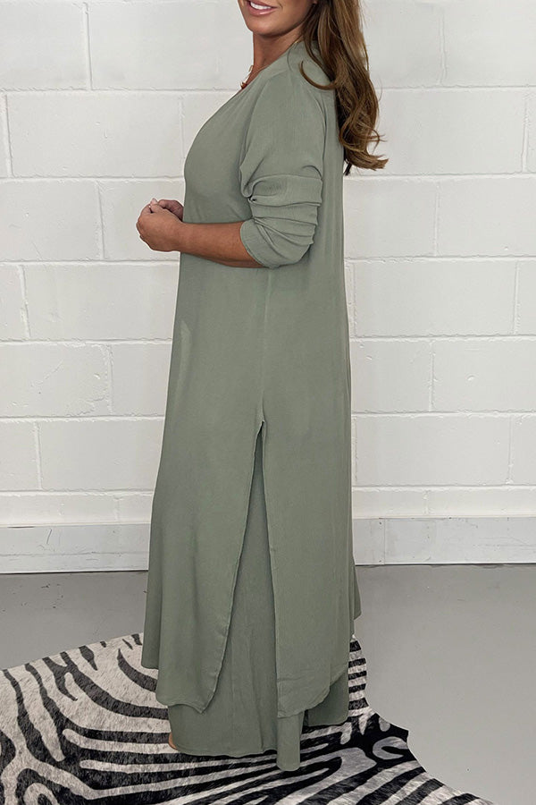 Conjunto de pantalón largo con abertura