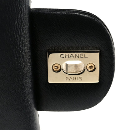 Lambskin Quilted Mini Rectangular Flap Black