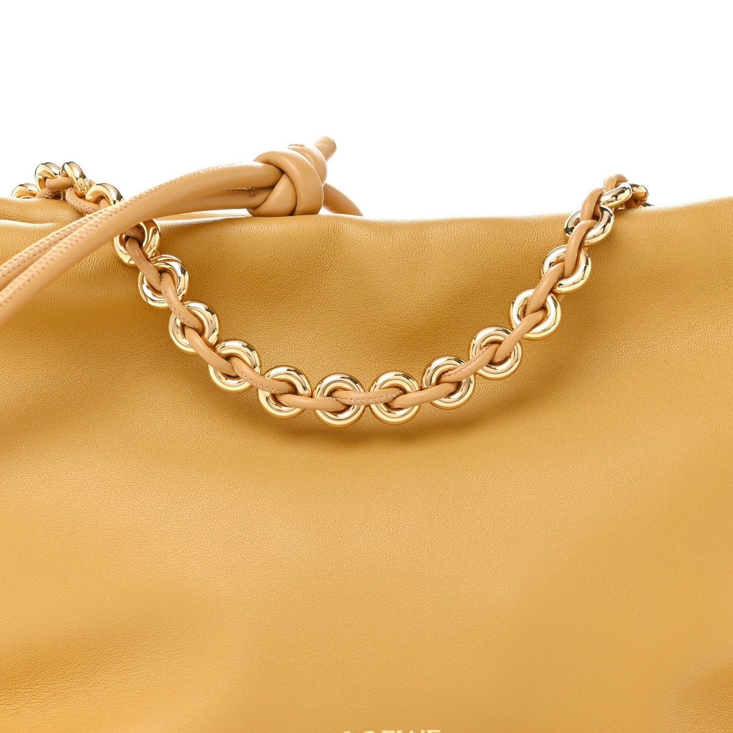 Mellow Nappa Donut Medium Chain Flamenco Knot Clutch Sahara