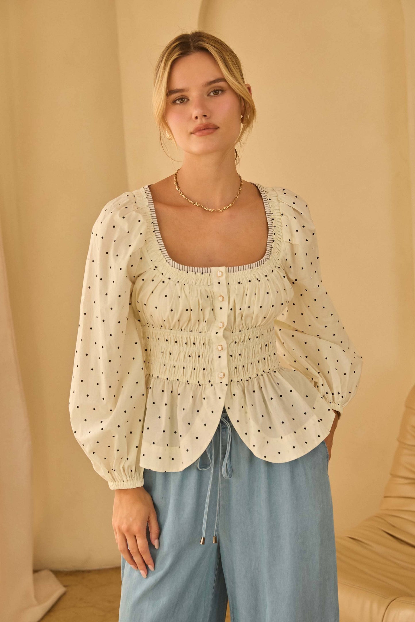 Poplin Peplum Top