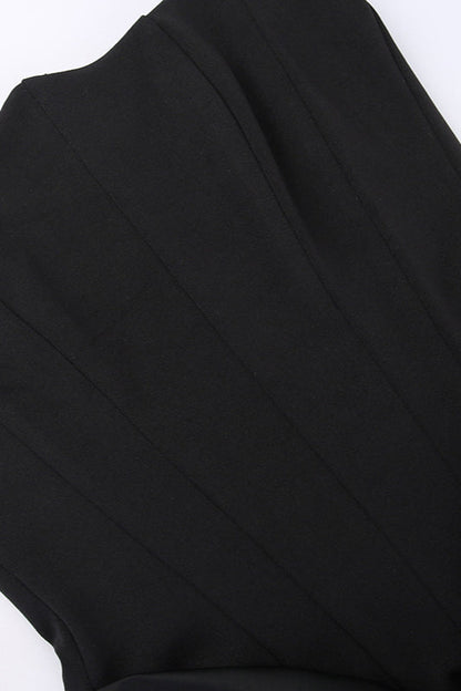 Pleated Bustier Bodycon Maxi Dress