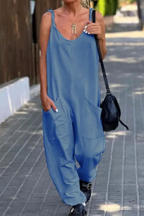 Mono playero informal con bolsillos en color liso Relaxing Bay