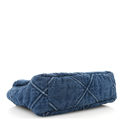 Denim Quilted Medium Chanel 19 Flap Blue